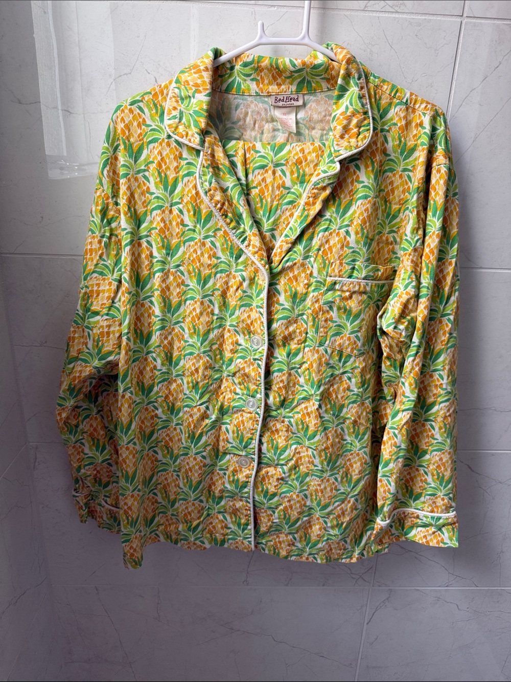 BedHead Yellow & Green Pineapple-Print Pajama Set